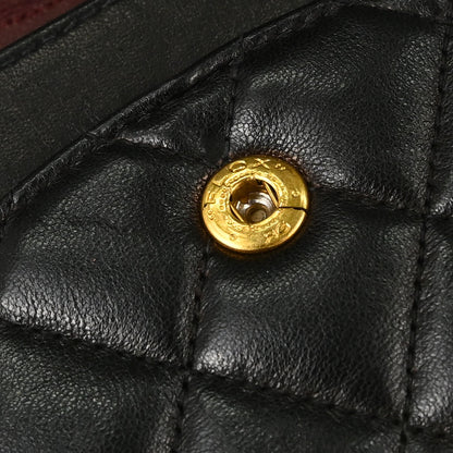 Chanel 1997-1999 Black Lambskin Medium Classic Double Flap Shoulder Bag
