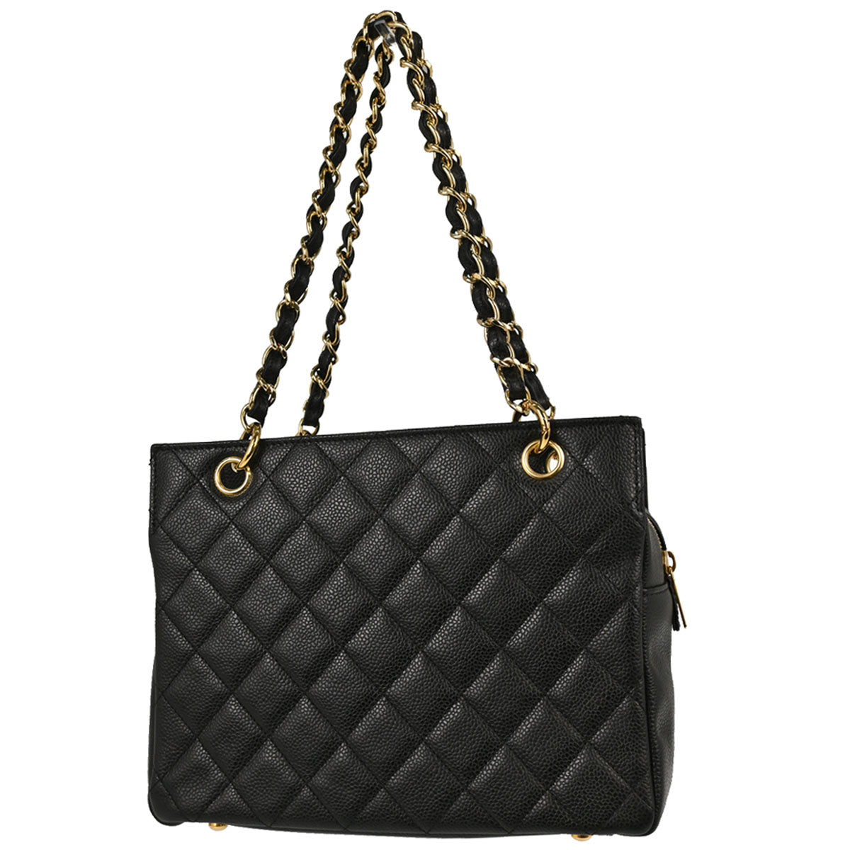 Chanel 2008-2009 Black Caviar Skin Petite Timeless Tote PTT Chain Handbag