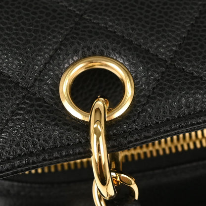 Chanel 2008-2009 Black Caviar Skin Petite Timeless Tote PTT Chain Handbag