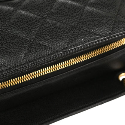 Chanel 2008-2009 Black Caviar Skin Petite Timeless Tote PTT Chain Handbag