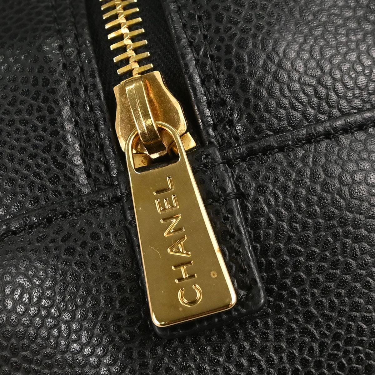 Chanel 2008-2009 Black Caviar Skin Petite Timeless Tote PTT Chain Handbag