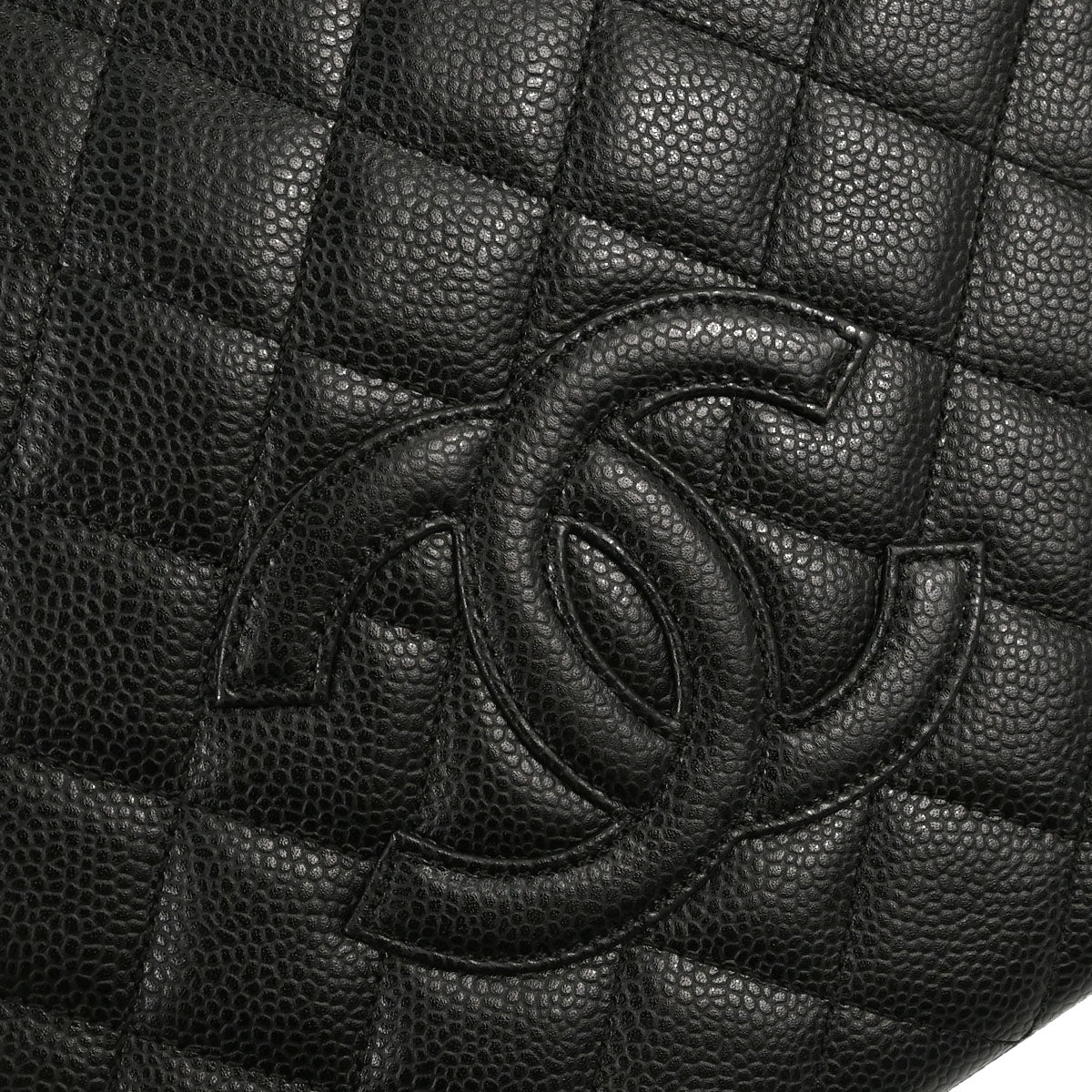 Chanel 2008-2009 Black Caviar Skin Petite Timeless Tote PTT Chain Handbag