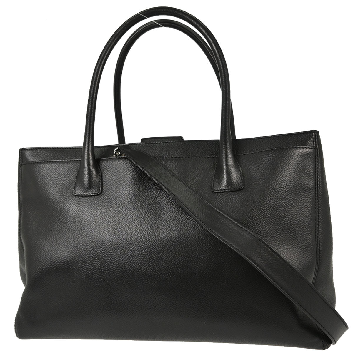 Chanel Black Calfskin Executive Cerf 2way Shoulder Tote Bag