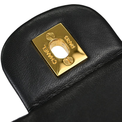 Chanel Black Lambskin Small Double Flap Shoulder Bag