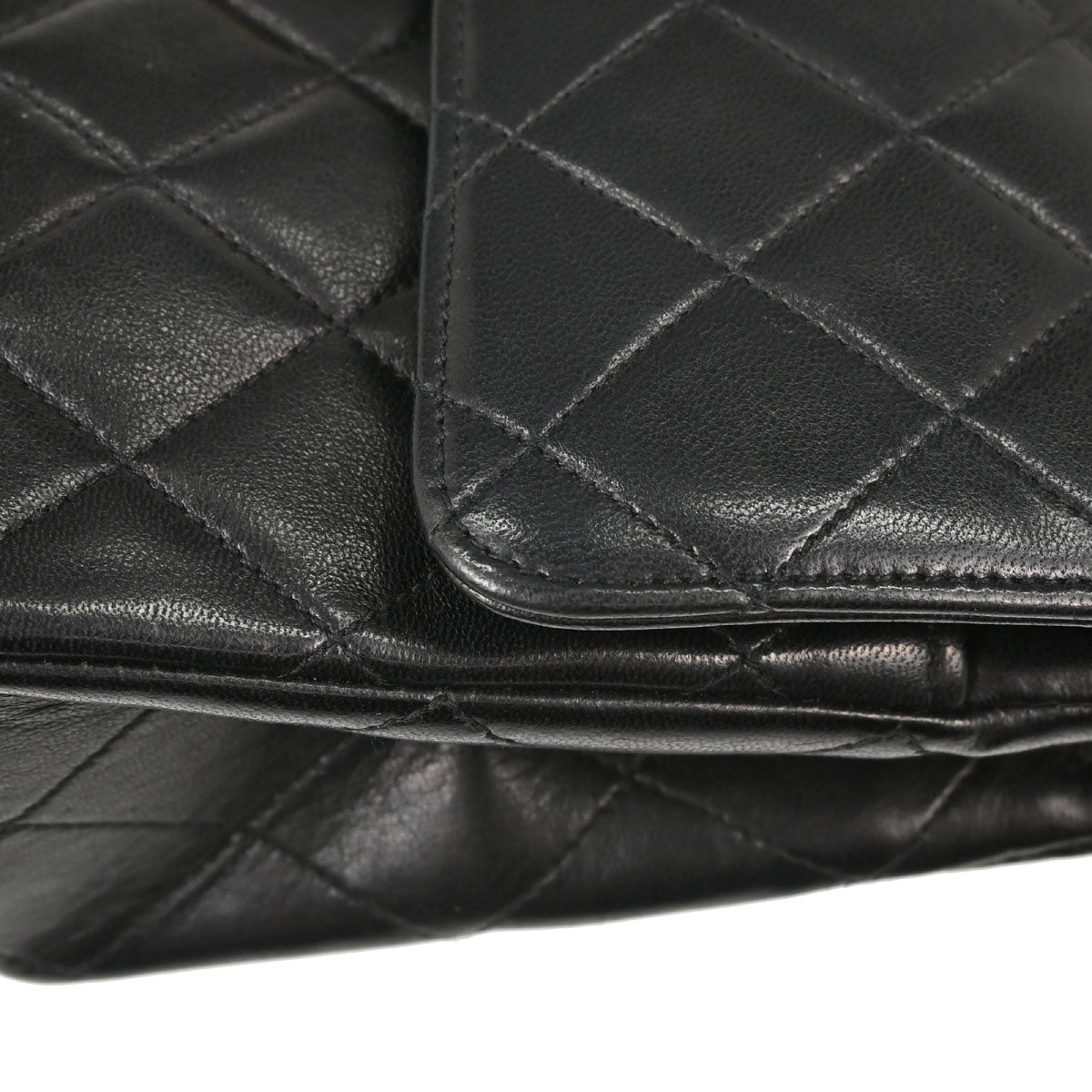 Chanel 1986-1988 Black Lambskin Small Double Flap Shoulder Bag
