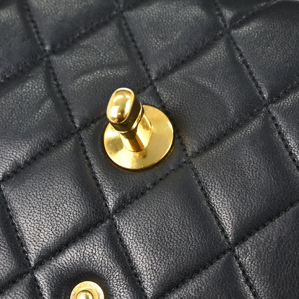 Chanel 1986-1988 Black Lambskin Small Double Flap Shoulder Bag