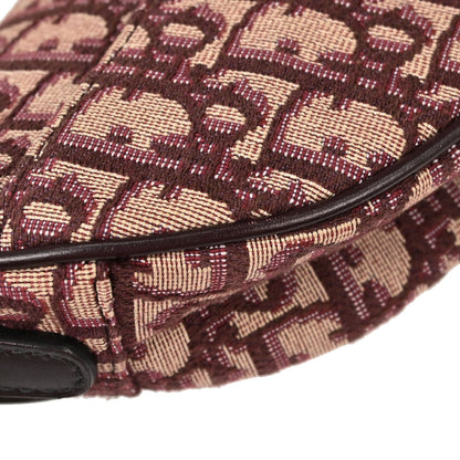 Christian Dior Burgundy Trotter Oblique Saddle 2way Shoulder Handbag