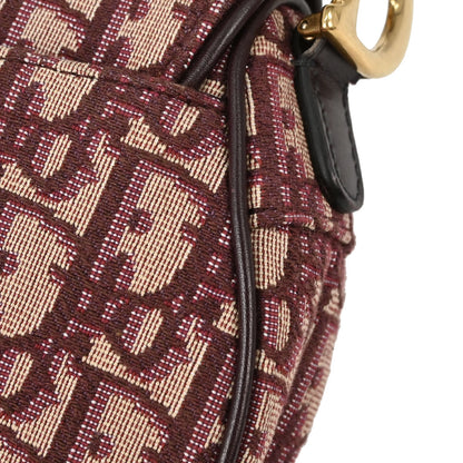 Christian Dior Burgundy Trotter Oblique Saddle 2way Shoulder Handbag