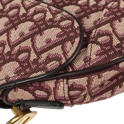 Christian Dior Burgundy Trotter Oblique Saddle 2way Shoulder Handbag