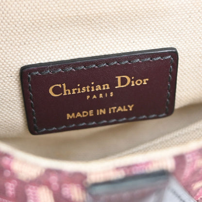 Christian Dior Burgundy Trotter Oblique Saddle 2way Shoulder Handbag