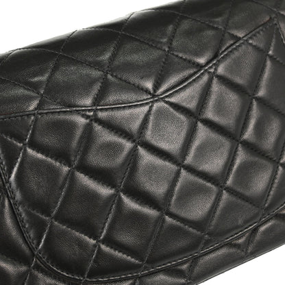 Chanel 1996-1997 Black Lambskin Small Classic Double Flap Shoulder Bag