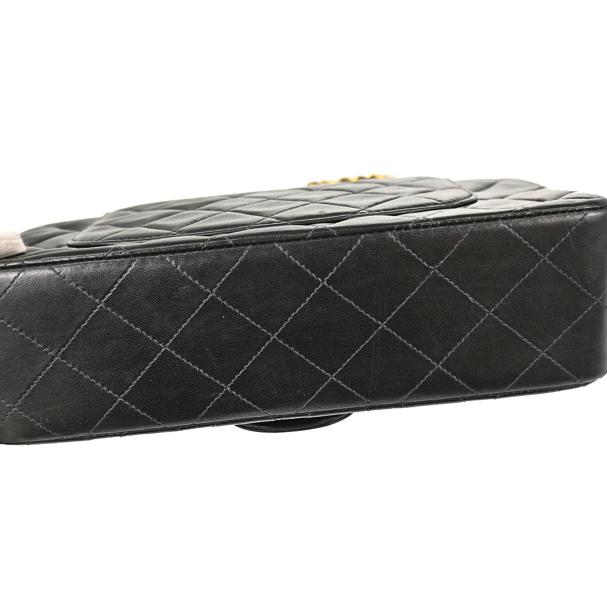 Chanel 1996-1997 Black Lambskin Small Classic Double Flap Shoulder Bag