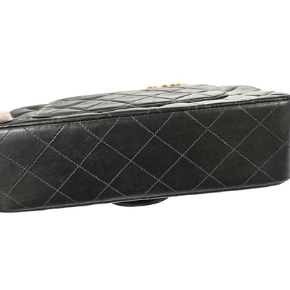 Chanel 1996-1997 Black Lambskin Small Classic Double Flap Shoulder Bag