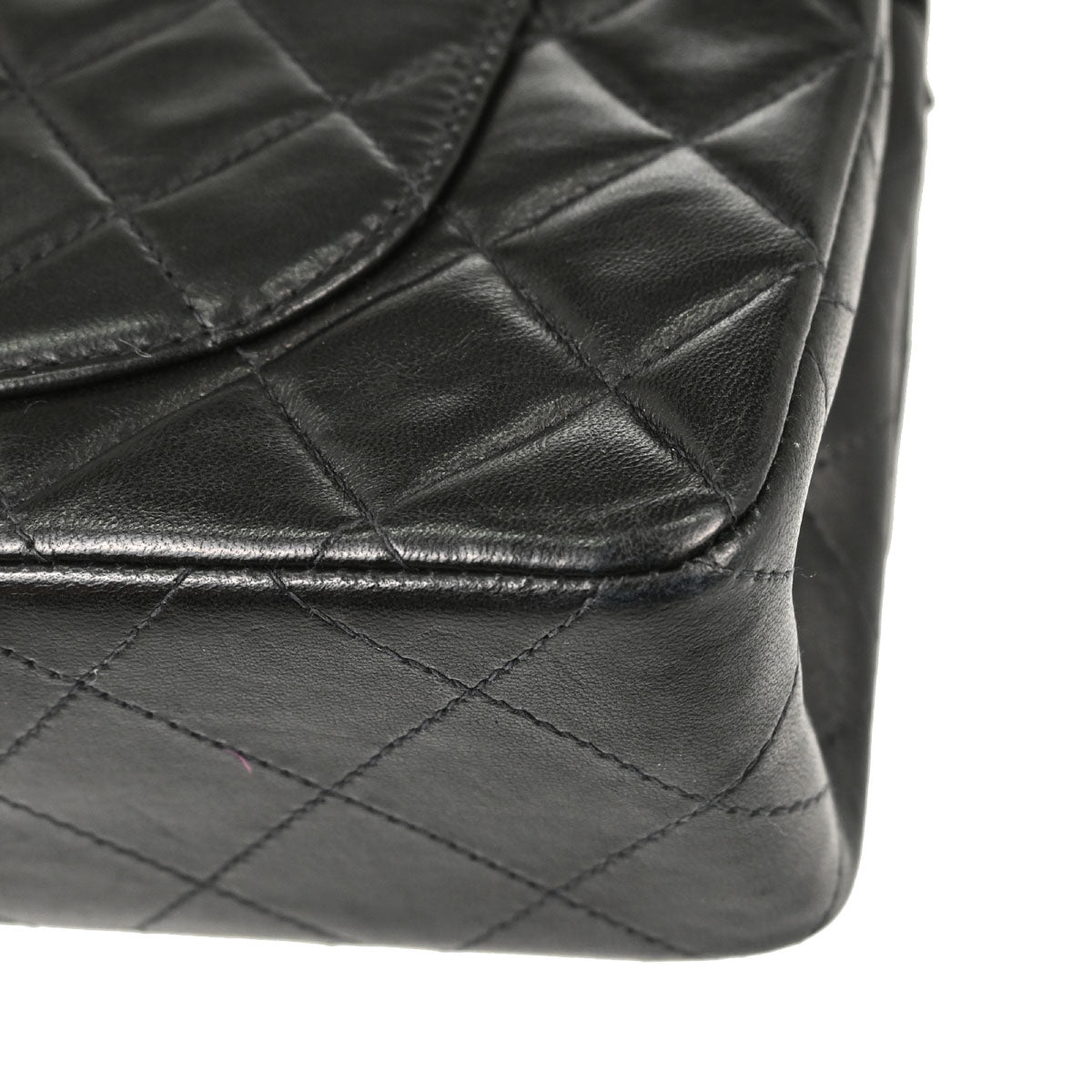 Chanel 1996-1997 Black Lambskin Small Classic Double Flap Shoulder Bag