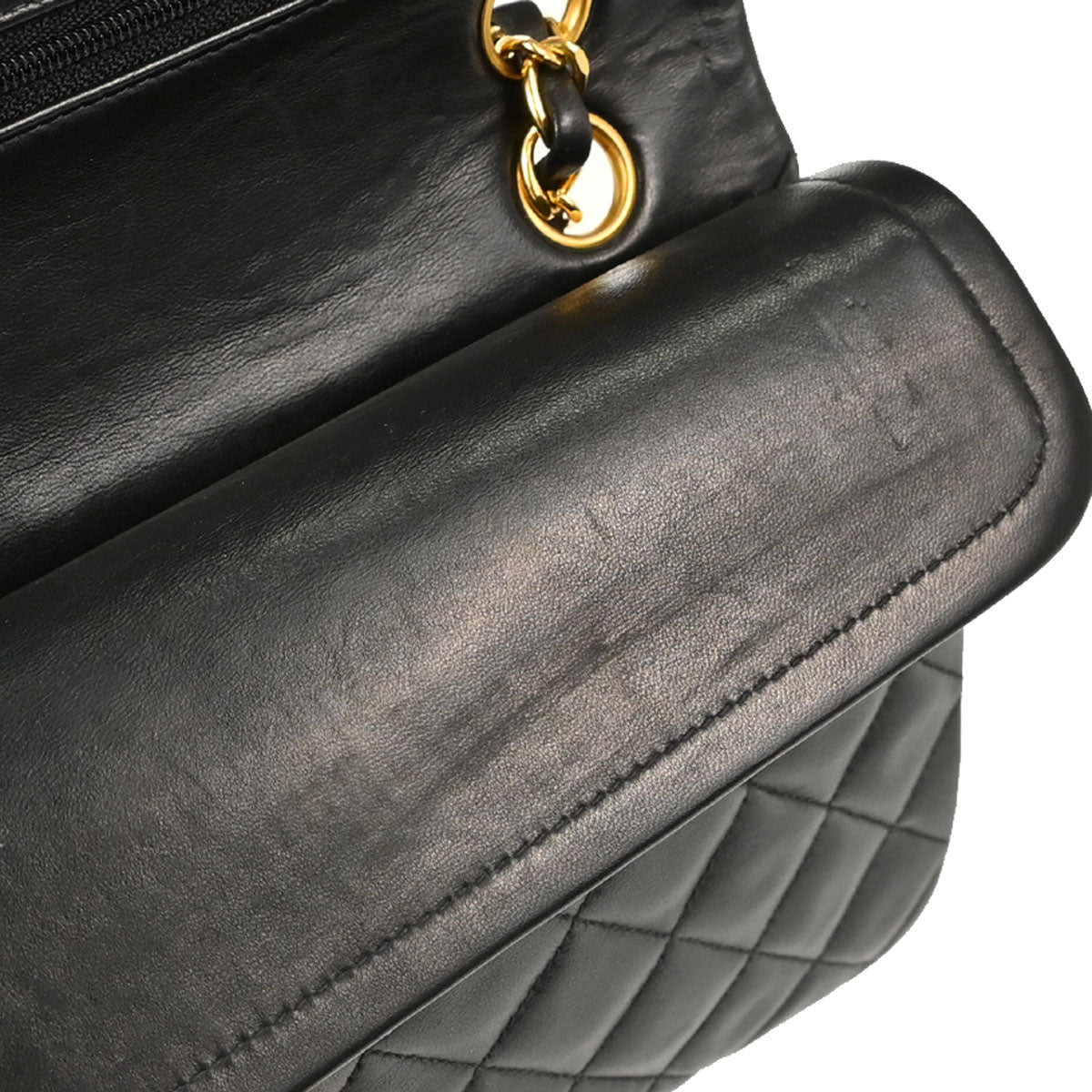 Chanel 1996-1997 Black Lambskin Small Classic Double Flap Shoulder Bag