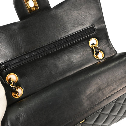 Chanel 1996-1997 Black Lambskin Small Classic Double Flap Shoulder Bag