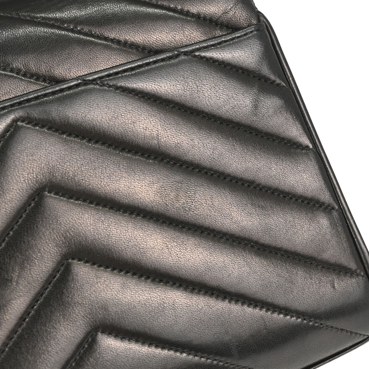 Chanel 1991-1994 Black Lambskin Chevron Top Handle Handbag