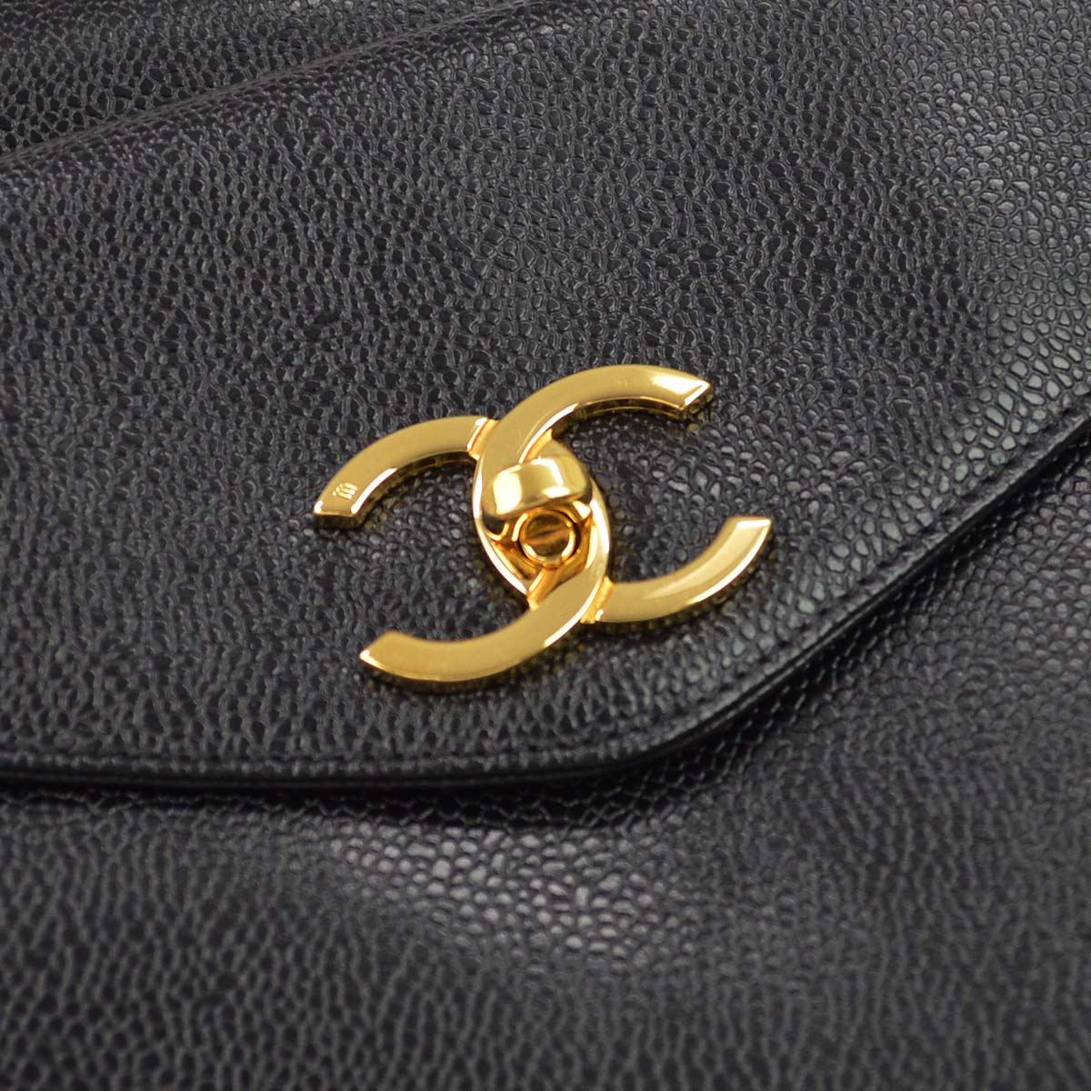 Chanel Black Caviar Skin Tote Shoulder Bag