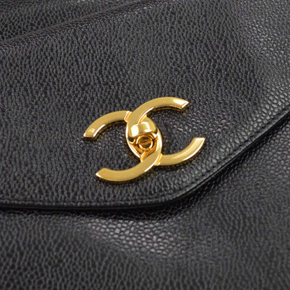 Chanel Black Caviar Skin Tote Shoulder Bag