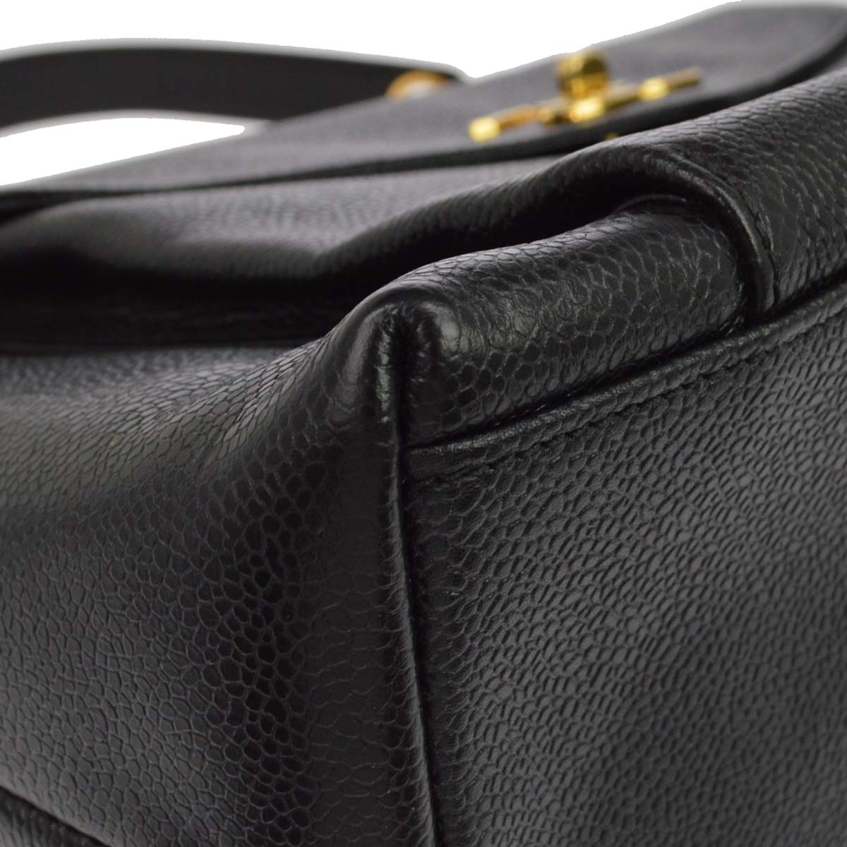 Chanel Black Caviar Skin Tote Shoulder Bag