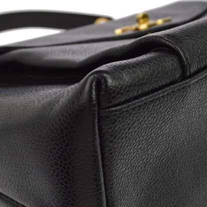 Chanel Black Caviar Skin Tote Shoulder Bag