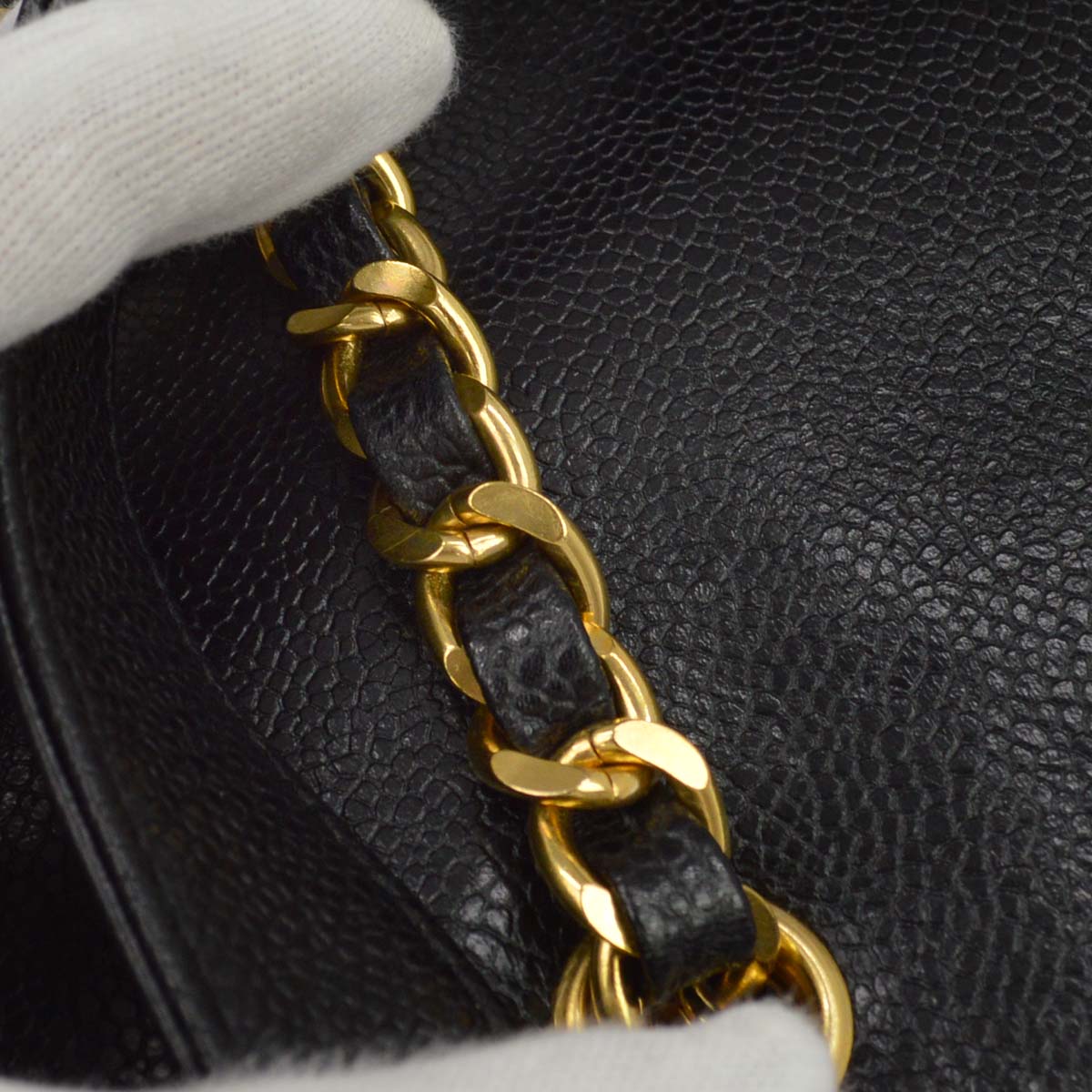 Chanel Black Caviar Skin Tote Shoulder Bag