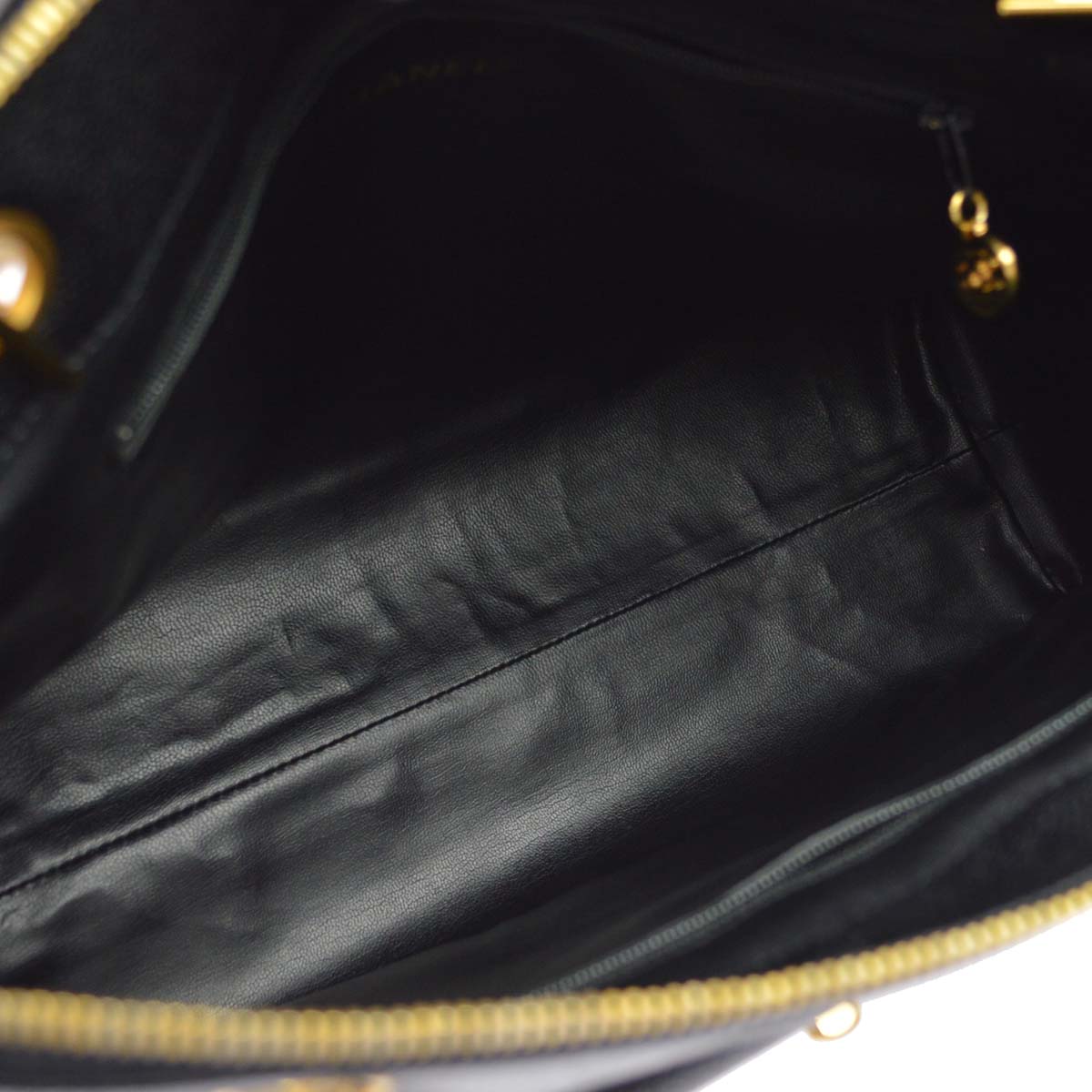 Chanel Black Caviar Skin Tote Shoulder Bag