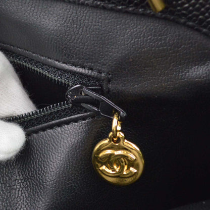 Chanel Black Caviar Skin Tote Shoulder Bag