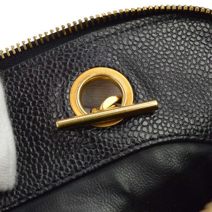 Chanel Black Caviar Skin Tote Shoulder Bag