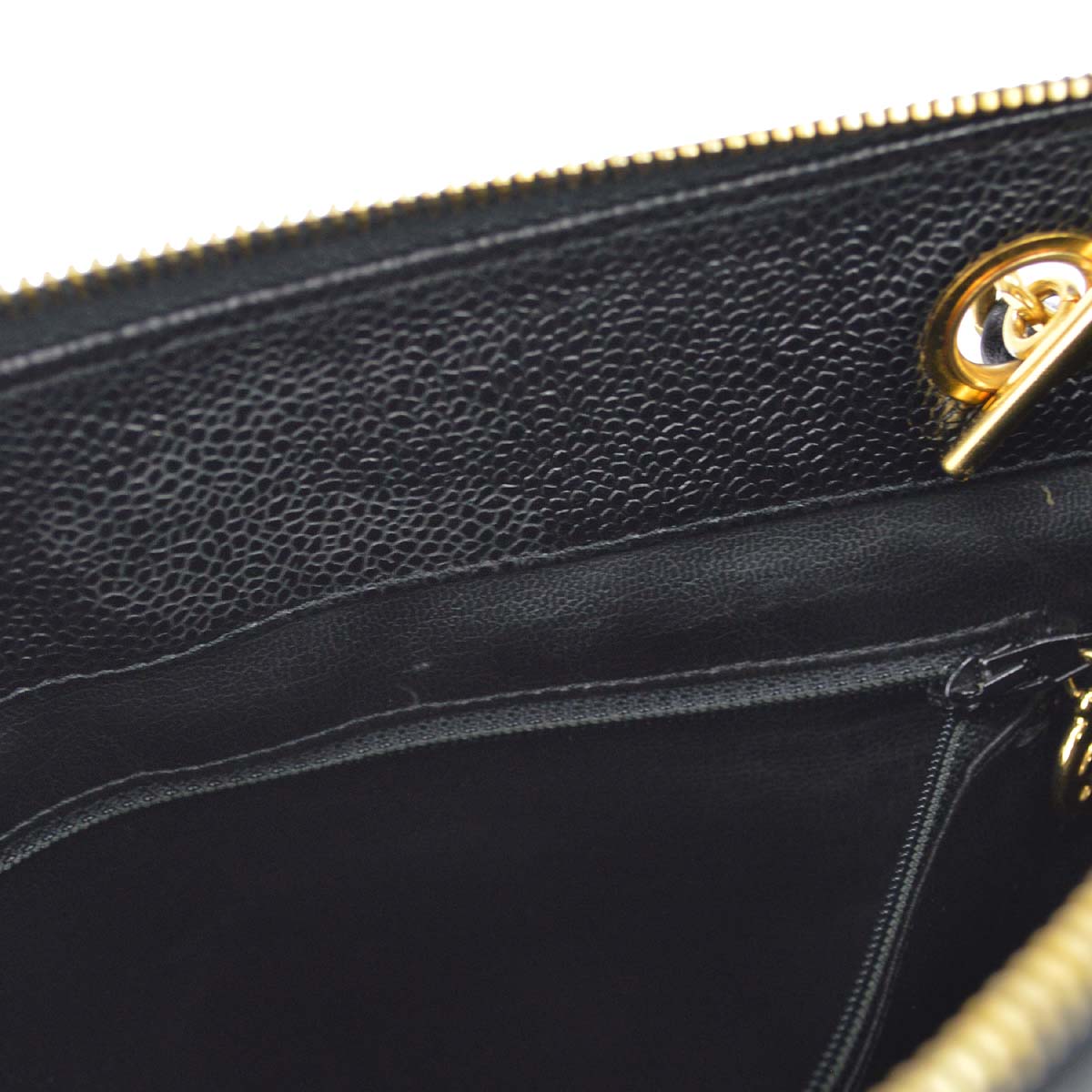 Chanel Black Caviar Skin Tote Shoulder Bag