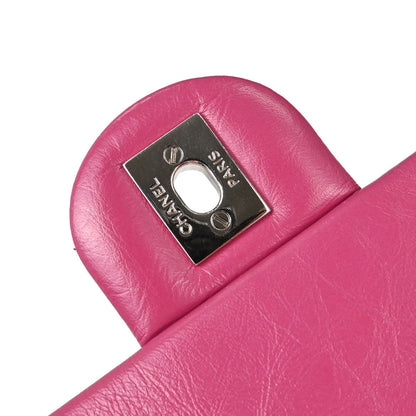 Chanel Pink Calfskin Chain Around Single Flap Shoulder Bag