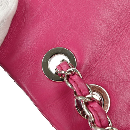 Chanel Pink Calfskin Chain Around Single Flap Shoulder Bag
