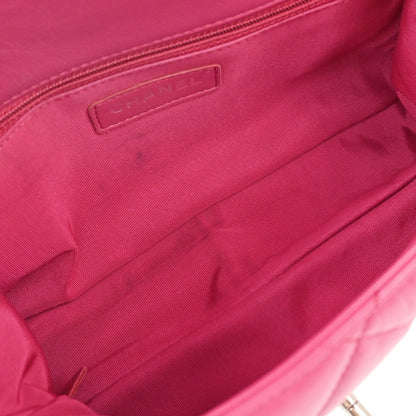 Chanel Pink Calfskin Chain Around Single Flap Shoulder Bag