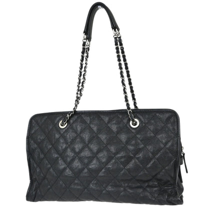 Chanel Black Caviar Skin French Riviera Tote Chain Handbag