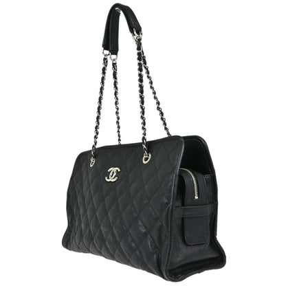 Chanel Black Caviar Skin French Riviera Tote Chain Handbag