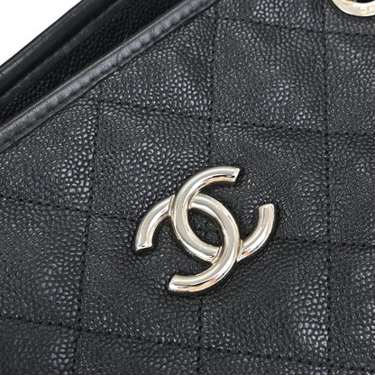 Chanel Black Caviar Skin French Riviera Tote Chain Handbag