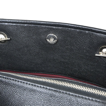 Chanel Black Caviar Skin French Riviera Tote Chain Handbag