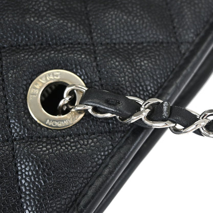 Chanel Black Caviar Skin French Riviera Tote Chain Handbag