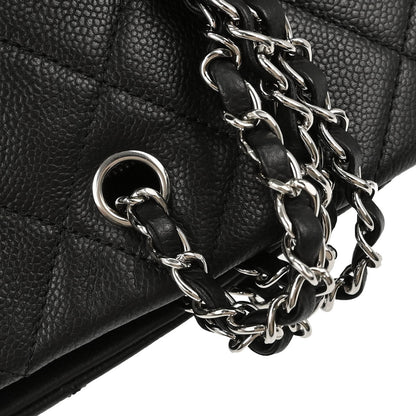 Chanel Black Caviar Skin Tote Chain Handbag