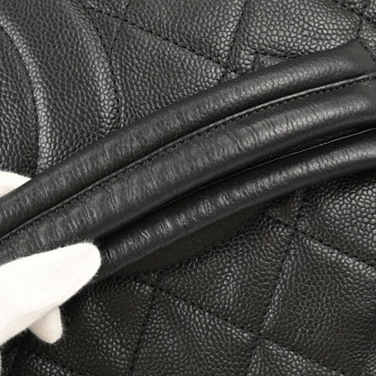 Chanel Black Caviar Skin Tote Chain Handbag