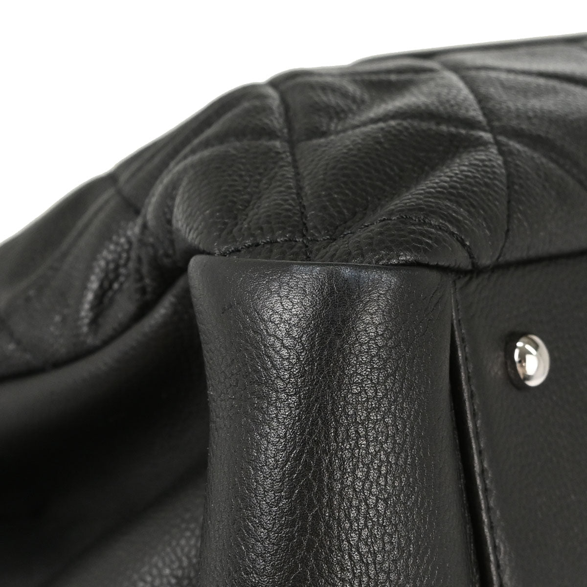 Chanel Black Caviar Skin Tote Chain Handbag