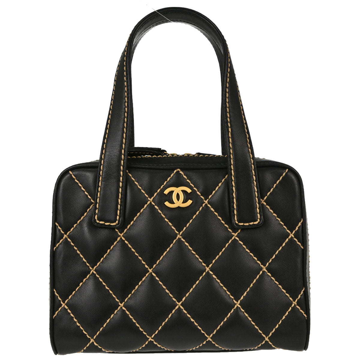 Chanel 2003-2004 Black Calfskin Wild Stitch Handbag