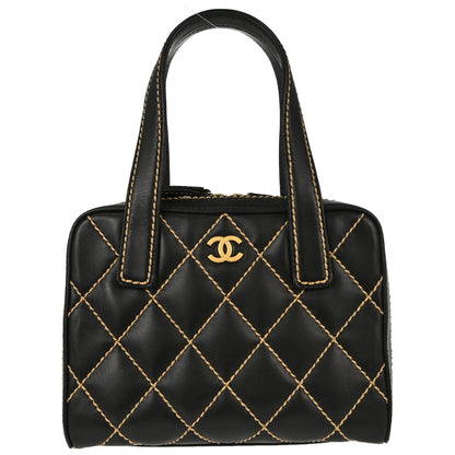 Chanel 2003-2004 Black Calfskin Wild Stitch Handbag