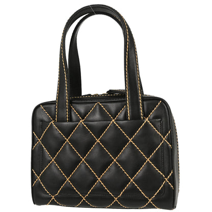Chanel 2003-2004 Black Calfskin Wild Stitch Handbag