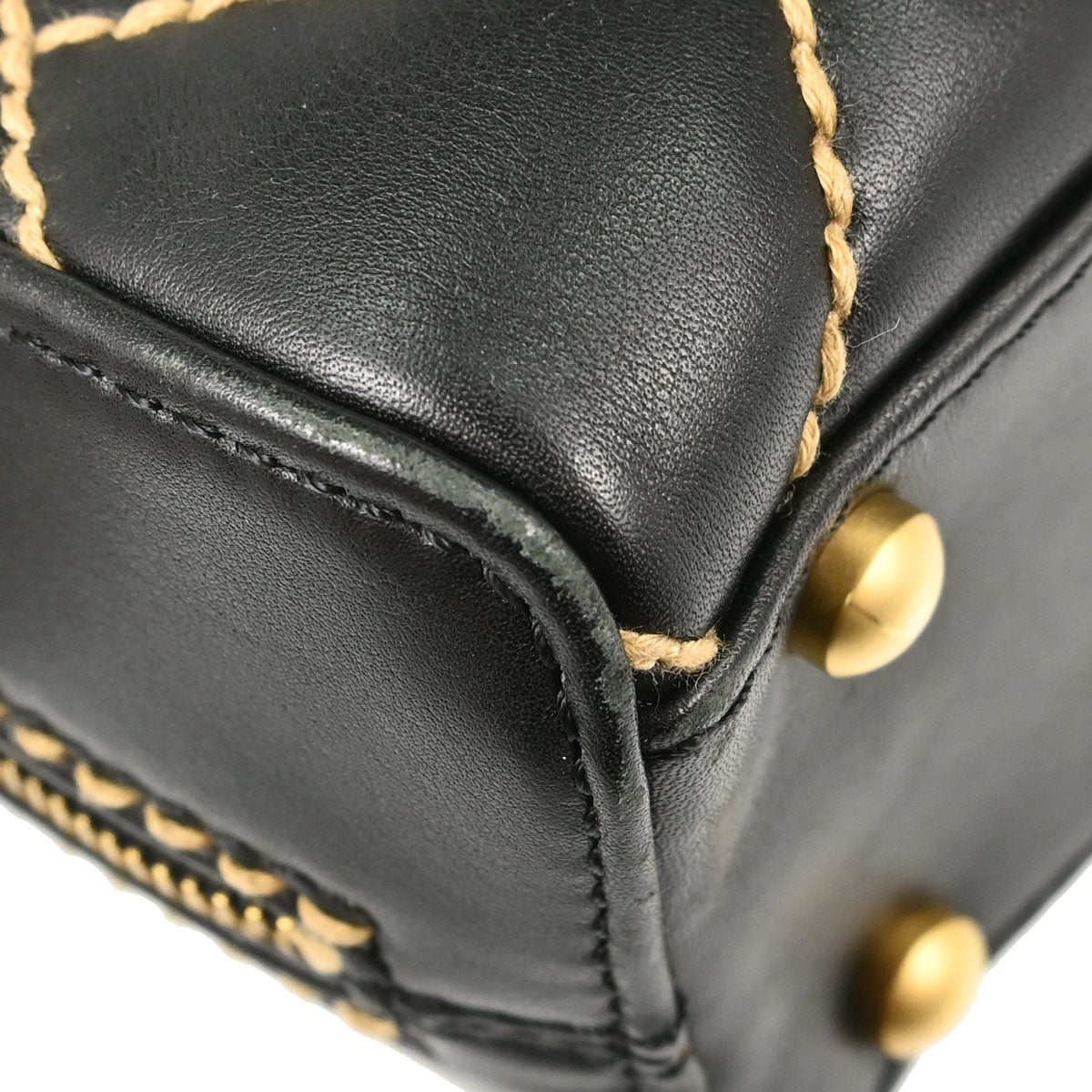 Chanel 2003-2004 Black Calfskin Wild Stitch Handbag