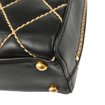 Chanel 2003-2004 Black Calfskin Wild Stitch Handbag