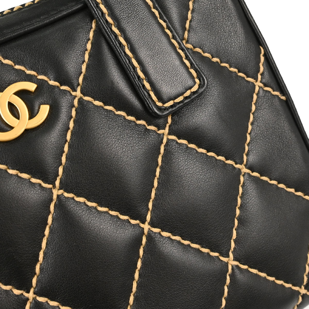 Chanel 2003-2004 Black Calfskin Wild Stitch Handbag