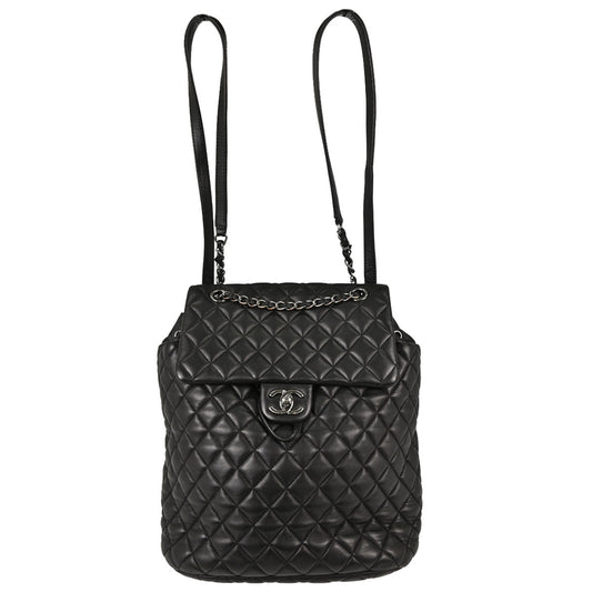 Chanel 2016-2017 Black Lambskin Urban Spirit Backpack