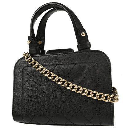 Chanel 2016-2017 Black Calfskin Label Click 2way Shoulder Handbag