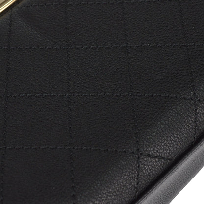 Chanel 2016-2017 Black Calfskin Label Click 2way Shoulder Handbag